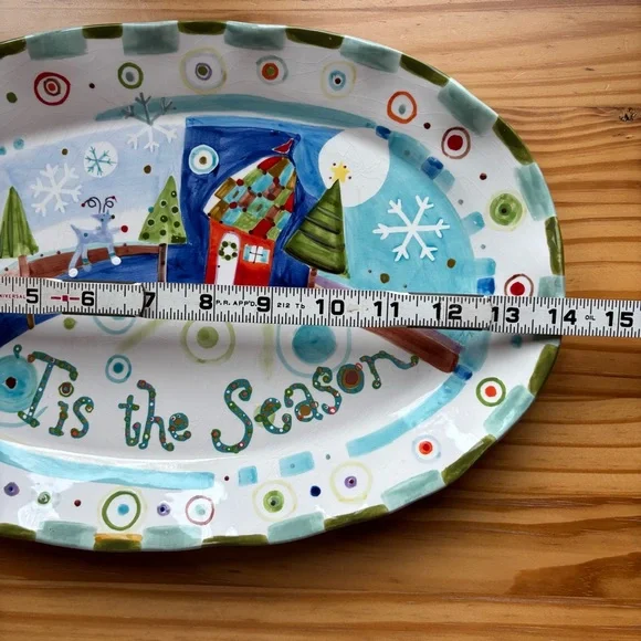 Natural Life Holiday Serving Platter Christmas Hosting Winter Kitchen Decor - Picture 8 of 9